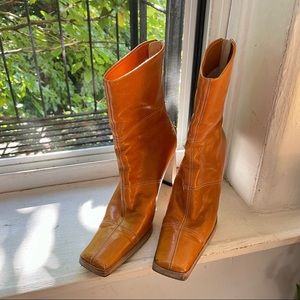 Vintage Italian Leather Heeled Boots